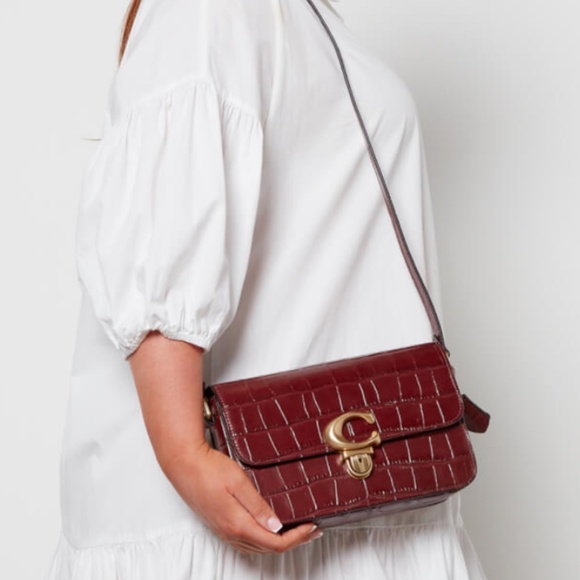 Coach Handbags - Embossed COACH Croc Studio Shoulder Bag